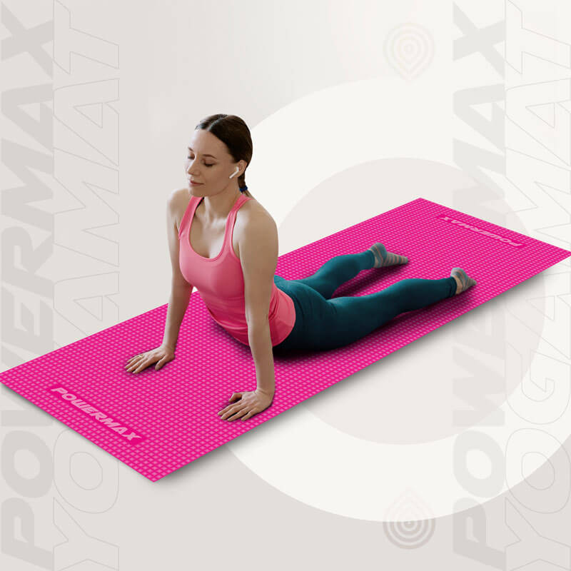 PowerMax Fitness 4mm thick Premium Exercise Blue Colour Yoga Mat, Ultra  Dense Cushioning for Support and Stability in Yoga