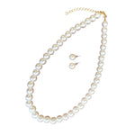 Pearl Necklace Moti Mala with matching Pearl Studs Earrings for Women and Girls