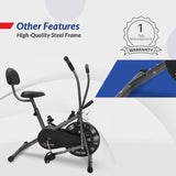 BU-201 Dual Action Air Bike/Exercise Bike with Back Support