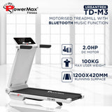 UrbanTrek® TD-M3 Motorised Treadmill with Bluetooth Music Function | Powermax Fitness