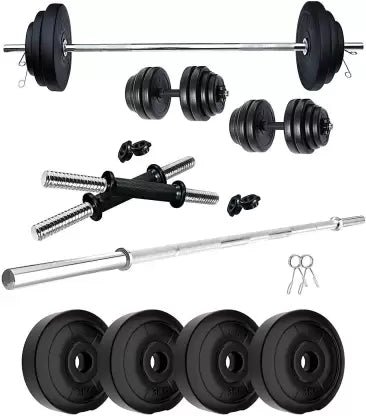 Unishore PVC 8 KG Home Gym Combo Weight Plates Set Gym & Fitness Kit