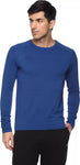 Sporty Men Round Neck Blue T-Shirt