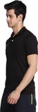 Solid Men Polo Neck Black T-Shirt