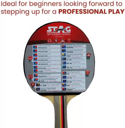 STAG 4 Star Red, Black Table Tennis Racquet  (Pack of: 1, 190 g)
