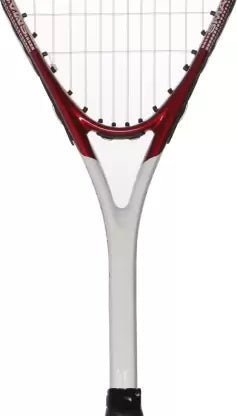 White, Red Strung Squash Racquet