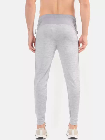 Self Design Men Grey Track Pants | TECHNOSPORT